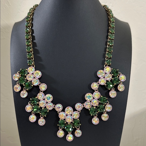 J. Crew Jewelry - J Crew AB Brûlée & Emerald Green Crystal Statement Necklace